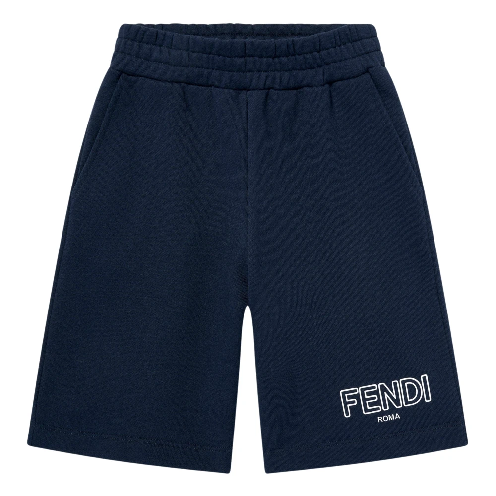 Fendi Boys Blue Shorts, 6 Y, Logo Bermuda Shorts