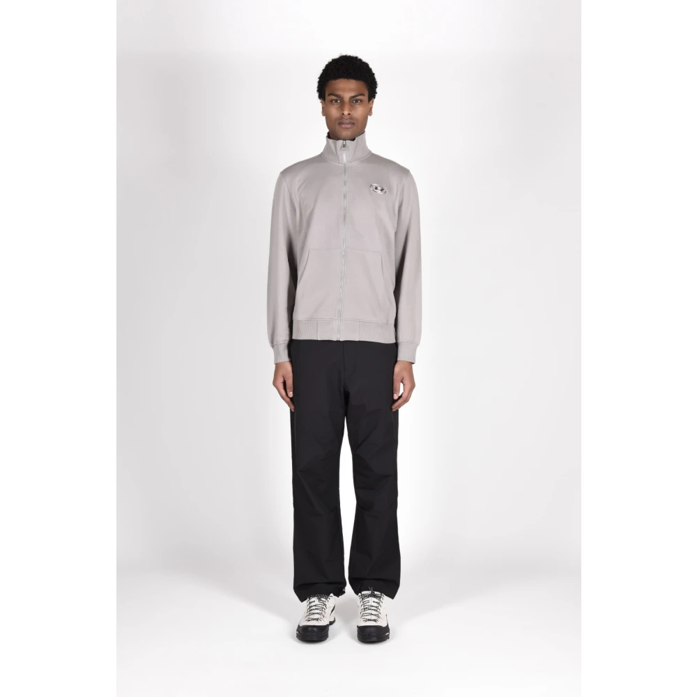 Diesel Katoenen Geribbelde Sweatshirts Gray Heren