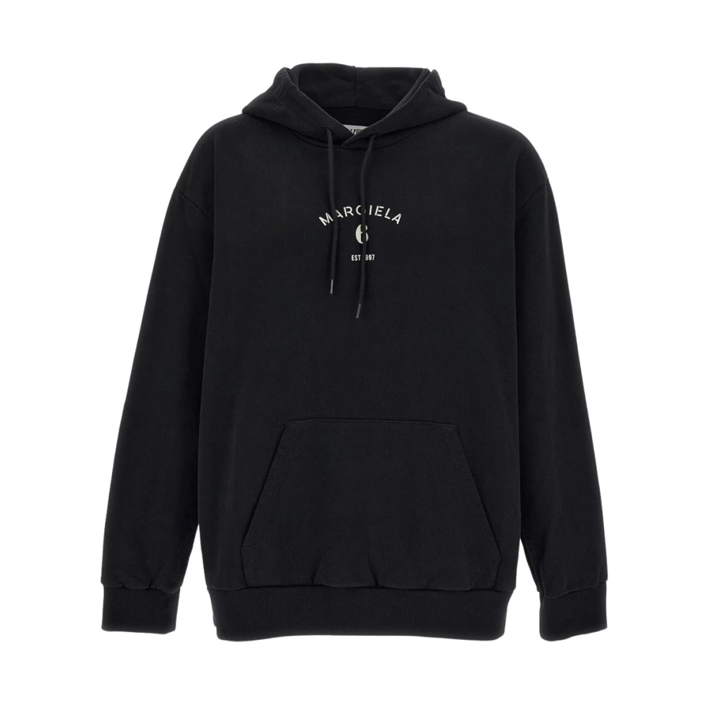 Mm6 Maison Margiela Men's Black Hoodies, M, Sweatshirt