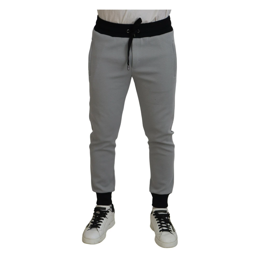 Dolce & Gabbana Elegante Grijze Jogger Broek Gray Heren