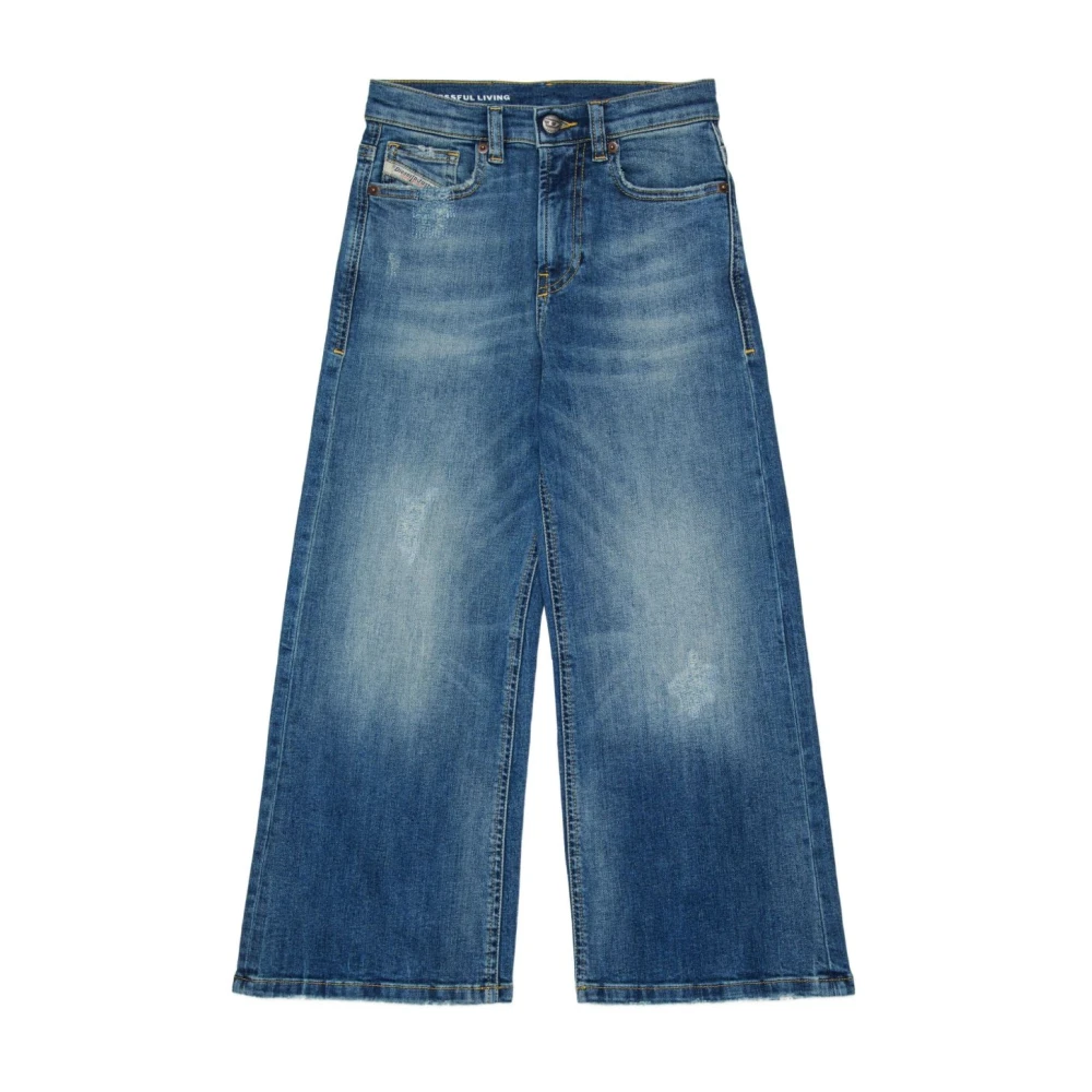 Diesel Women's Blue Denim Cinque Tasche Gamba Palazzo