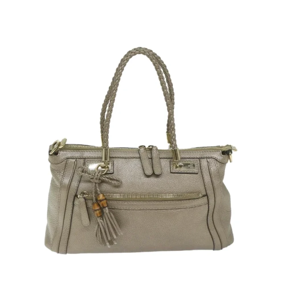 Gucci Vintage Pre-owned Leather handbags Gray Dames
