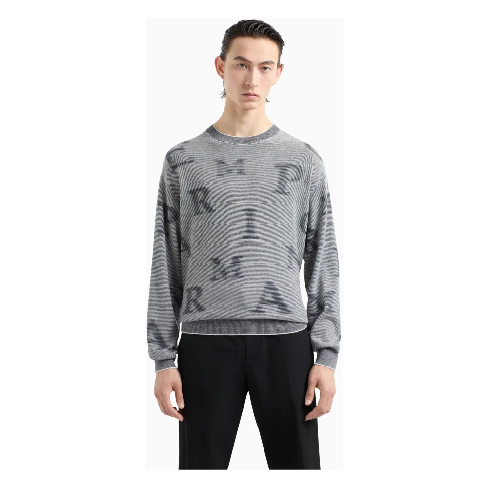 Emporio Armani Stijlvol Logo Trui Grijs Gray Heren