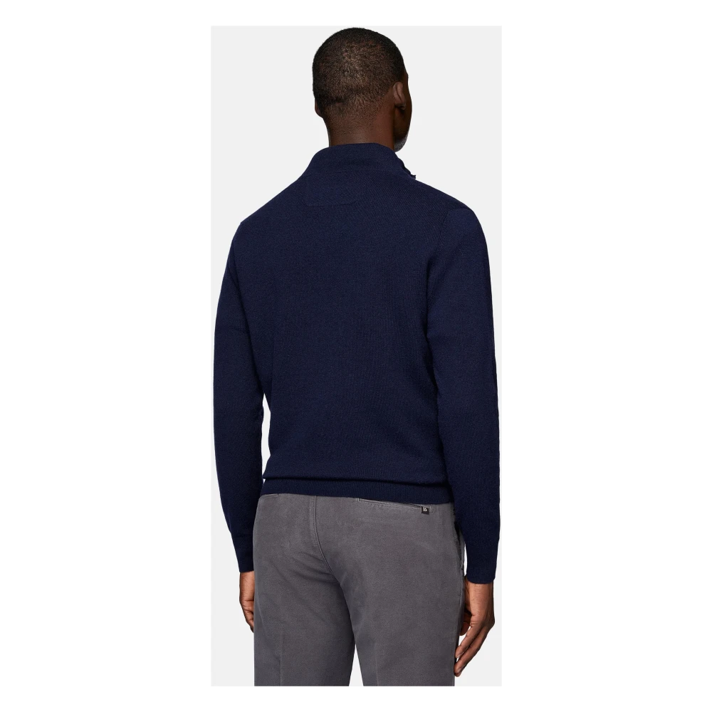 Boggi Milano Wol Kasjmier Half Zip Jumper Gray Heren