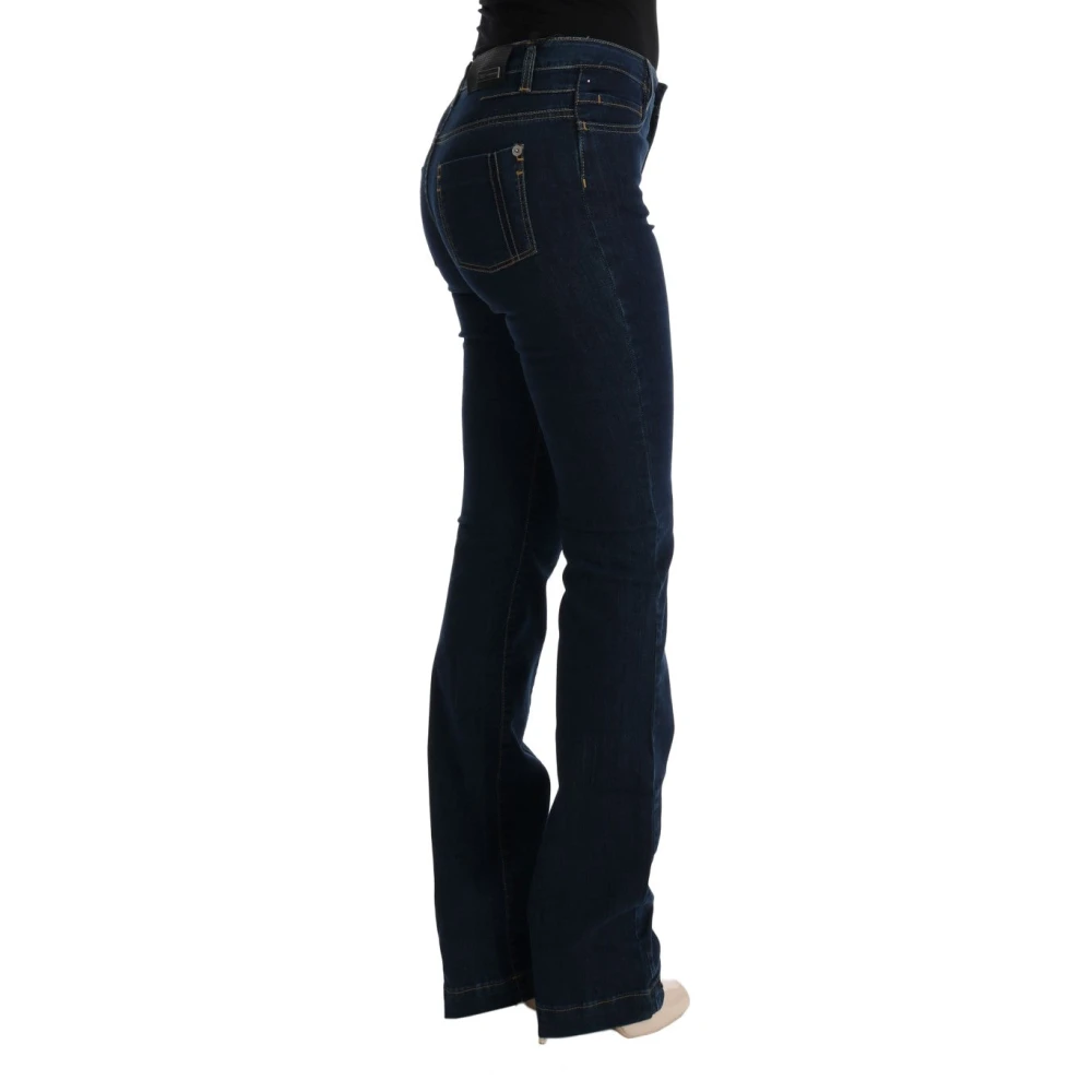 Costume National Blauwe Uitlopende Katoenen Jeans Blue Dames