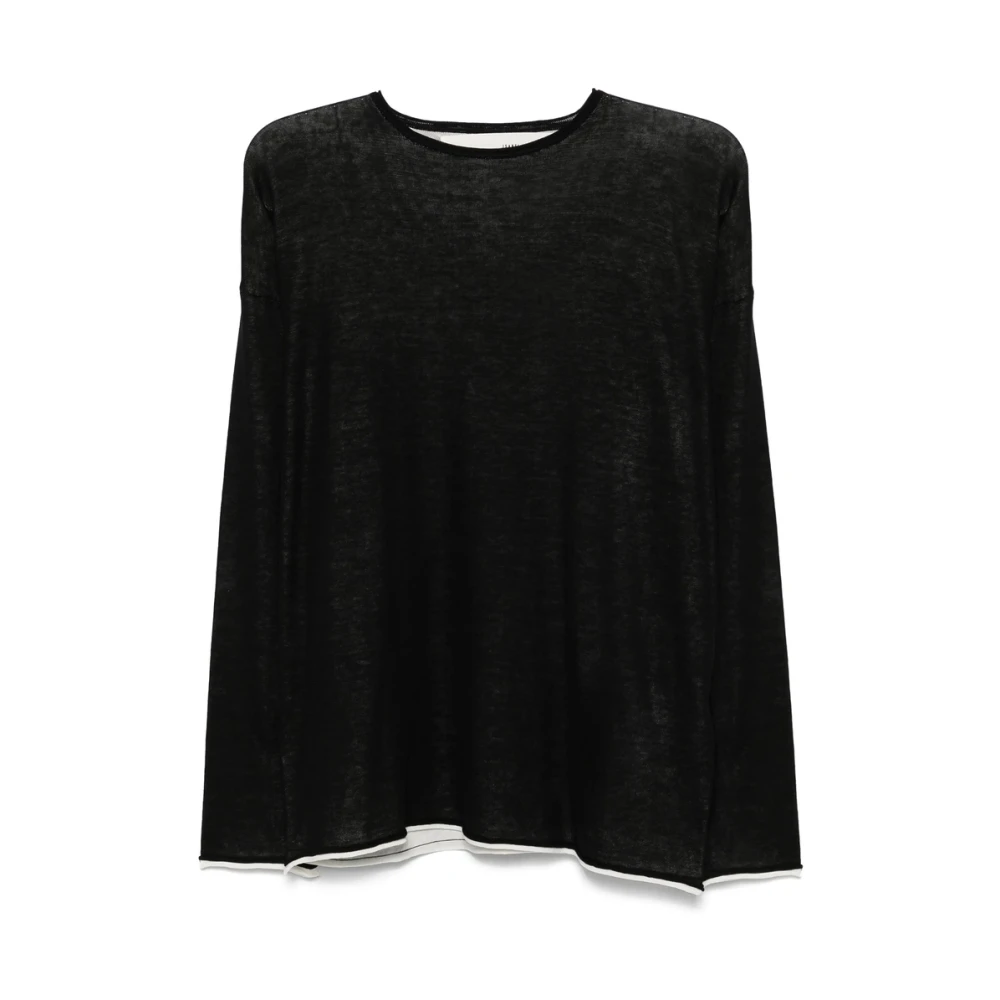 Isabel Benenato Zwarte Drop Shoulder Trui Black Heren