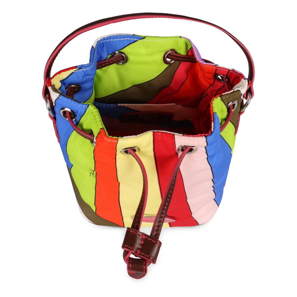 EMILIO PUCCI Bedrukte Bucket Bag met Leren Details Multicolor Dames