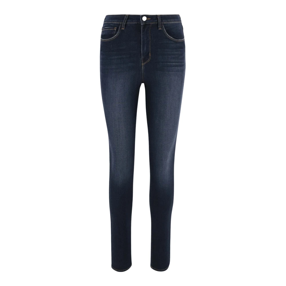 L'Agence Hoge taille donkere denim jeans Blue Dames