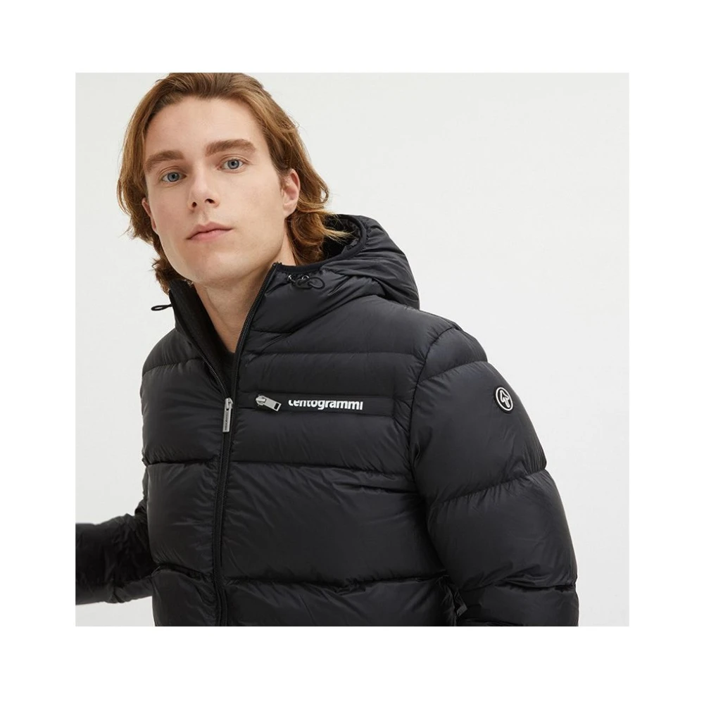 Centogrammi Zwarte Hoodie met Rits Black Heren