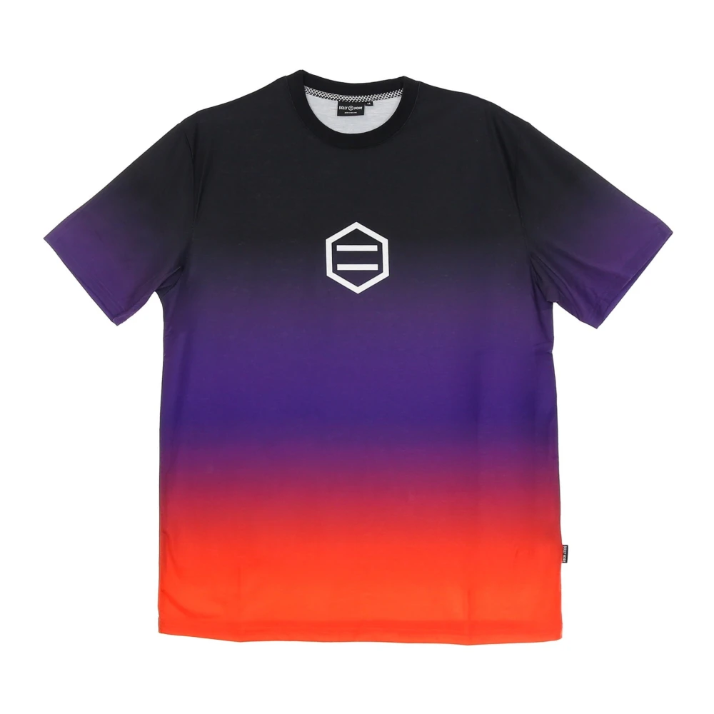 Dolly Noire Gradient Logo T-Shirt Zwart Rood Multicolor Heren
