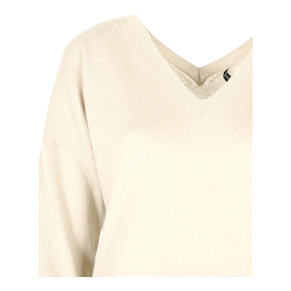 Liu Jo V-Neck Cashmere Sweater Beige Dames