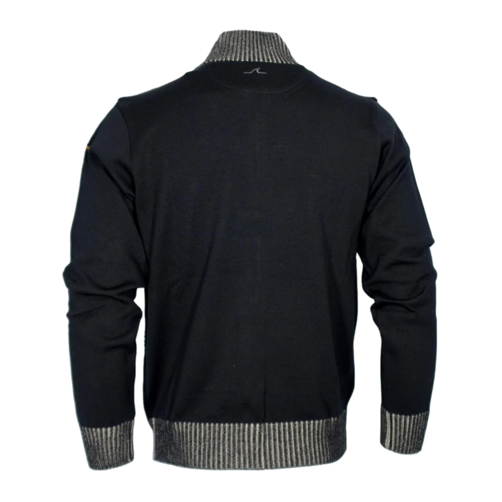 PAUL & SHARK Hoge Hals Rits Trui Zwart Black Heren