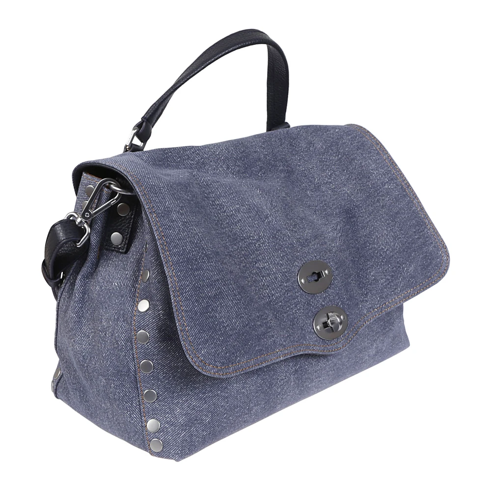 Zanellato Denim Coated Tote Tas met Twist Lock Blue Dames