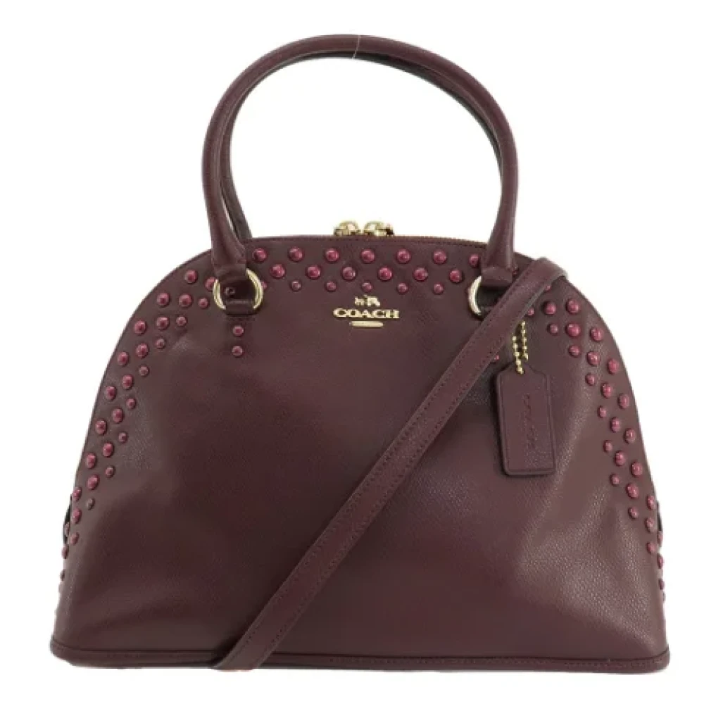 Coach Pre-owned Leather handbags Red Dames