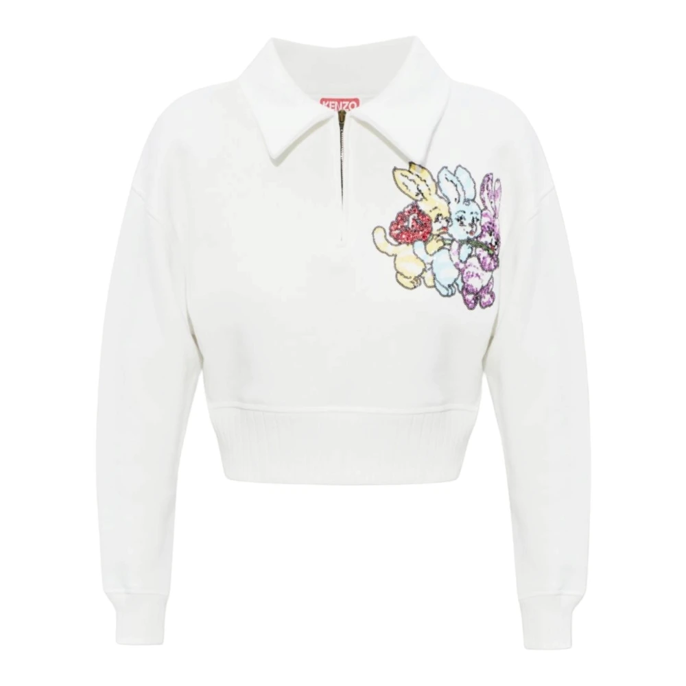 Kenzo Women's White Zip-Throughs, Xs, Sweat