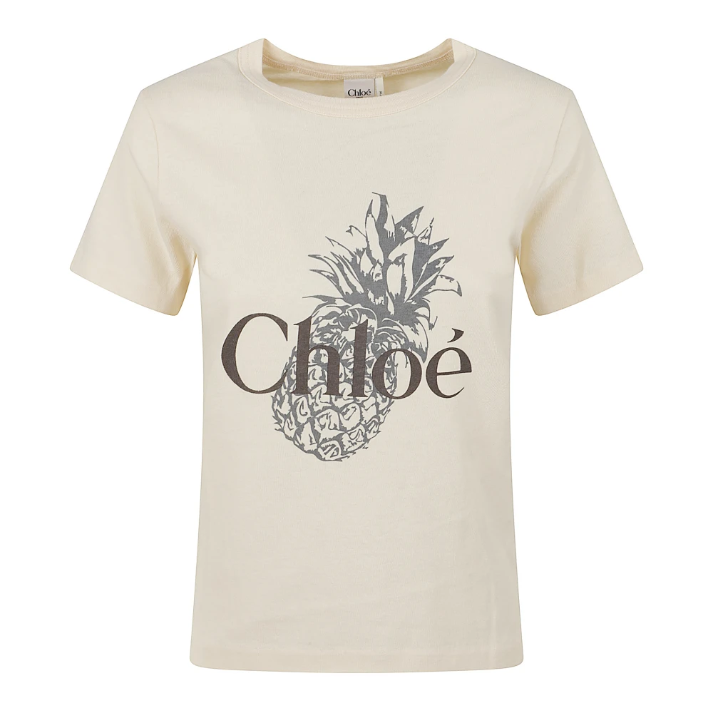 Chloé - Tops > T-Shirts - Beige - Chloé - Modalova