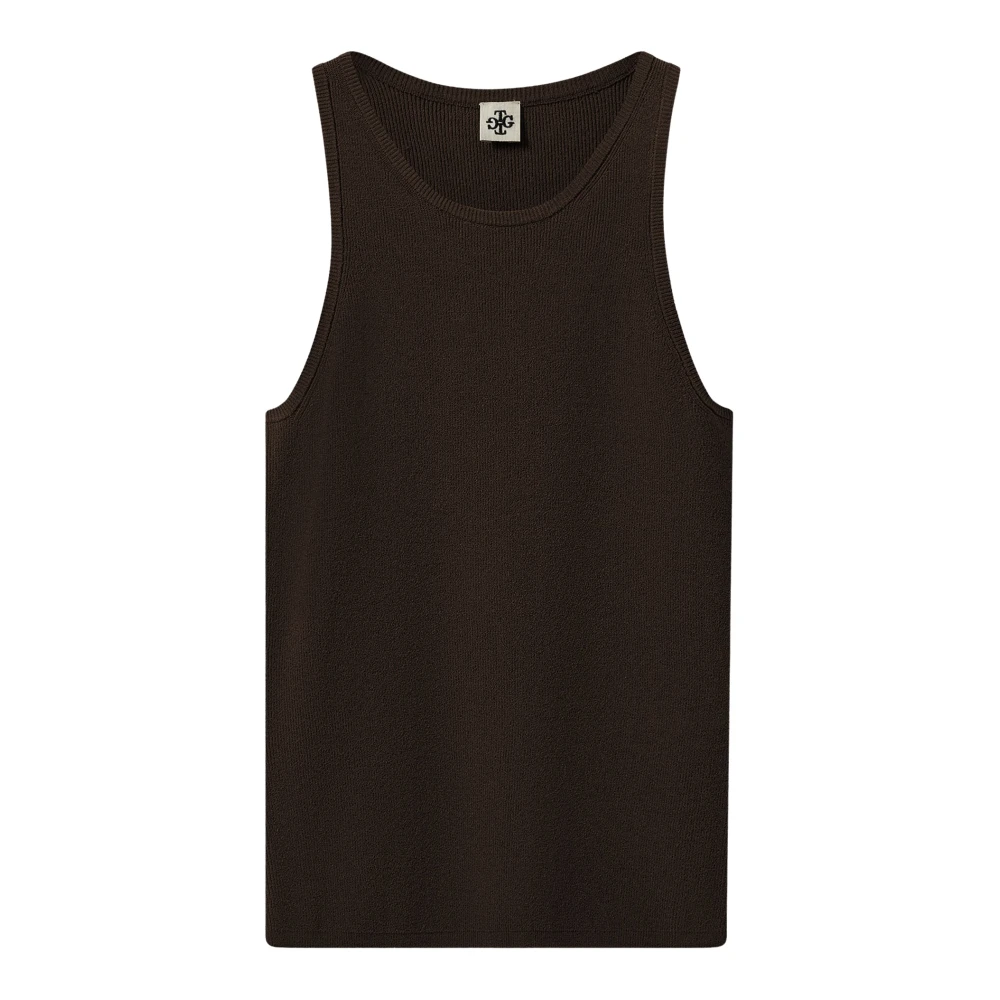 The Garment Women's Brown Viscose Blend Tank Top - Sleeveless Tops - S - Tops
