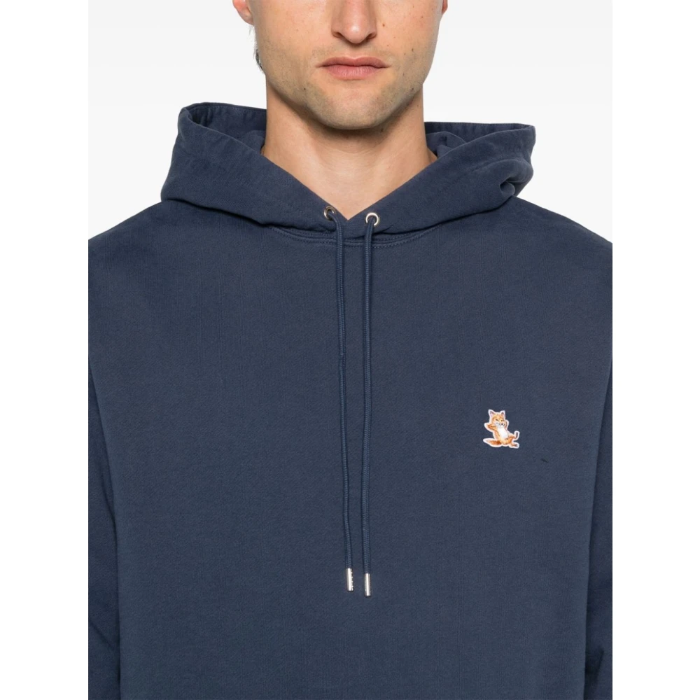 Maison Kitsuné Casual Chillax Patch Hoodie Blue Heren