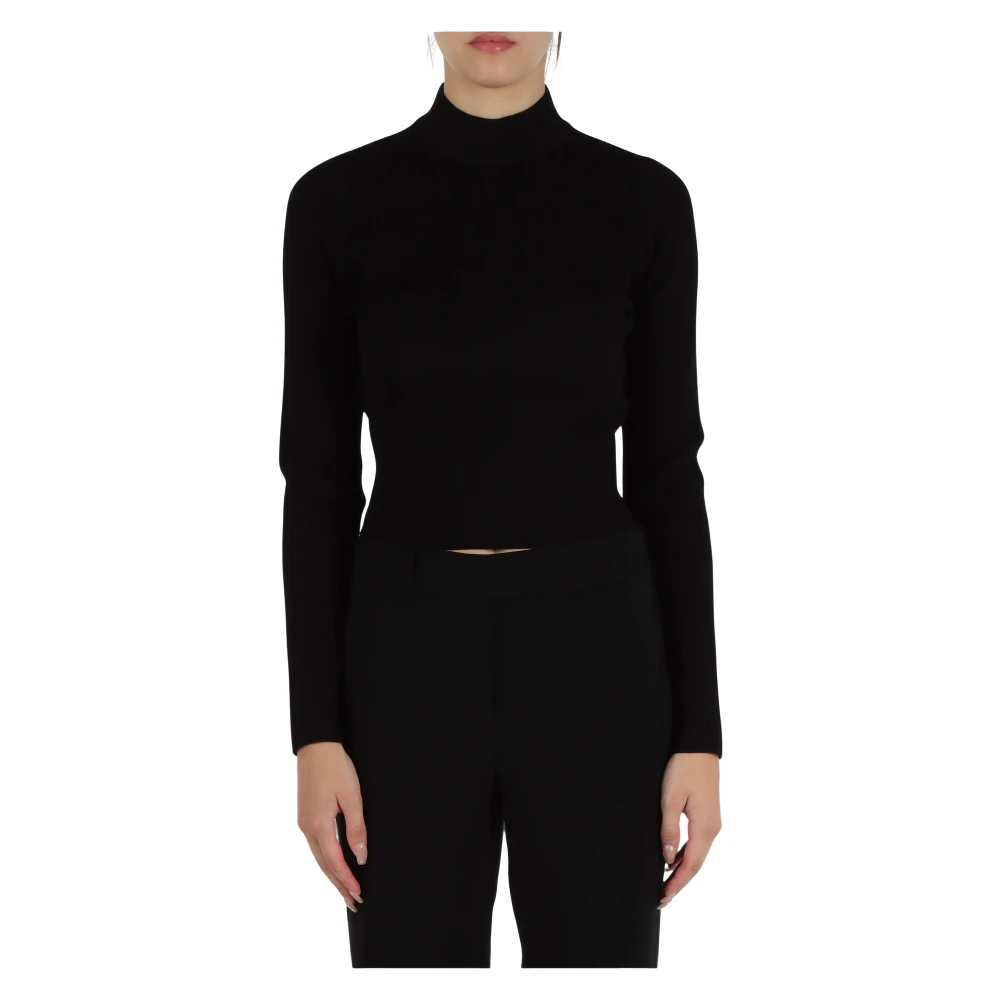Michael Kors Geribbelde viscose coltrui Black Dames