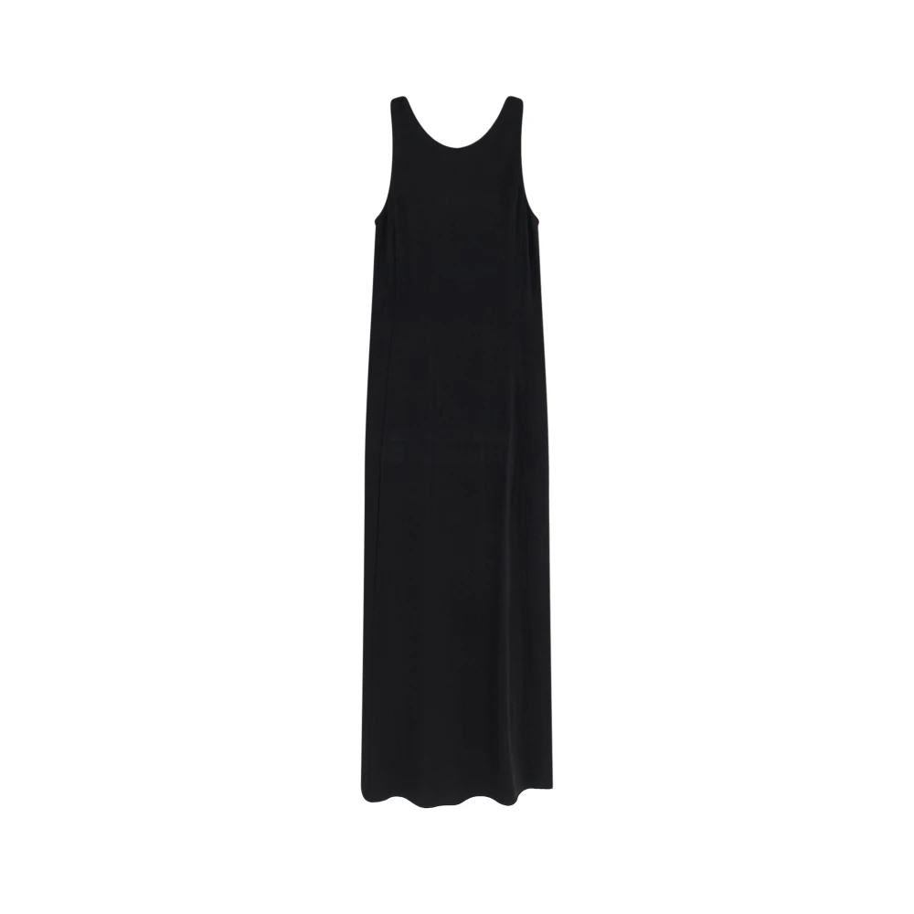 Max Mara Black Mxppania Stretch Viscose Long Dress - Female - Maxi Dresses - L - Dresses