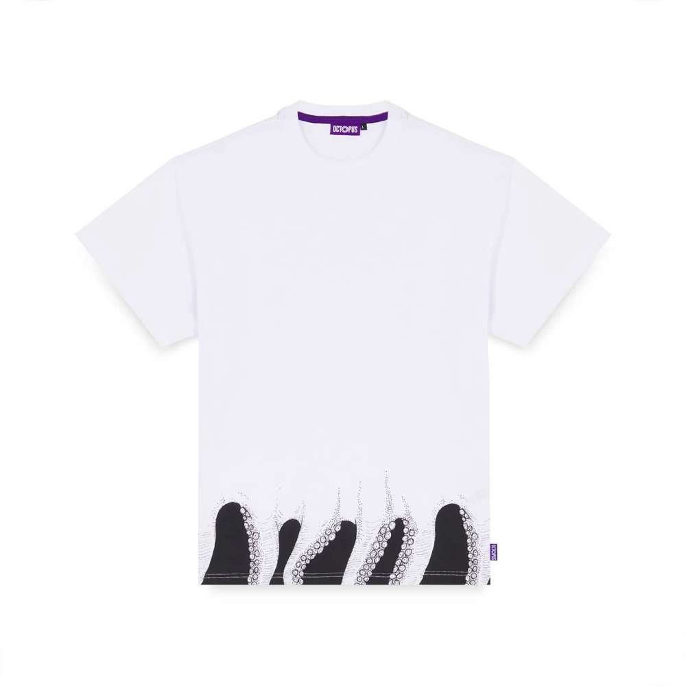 Octopus Katoenen T-shirt White Heren