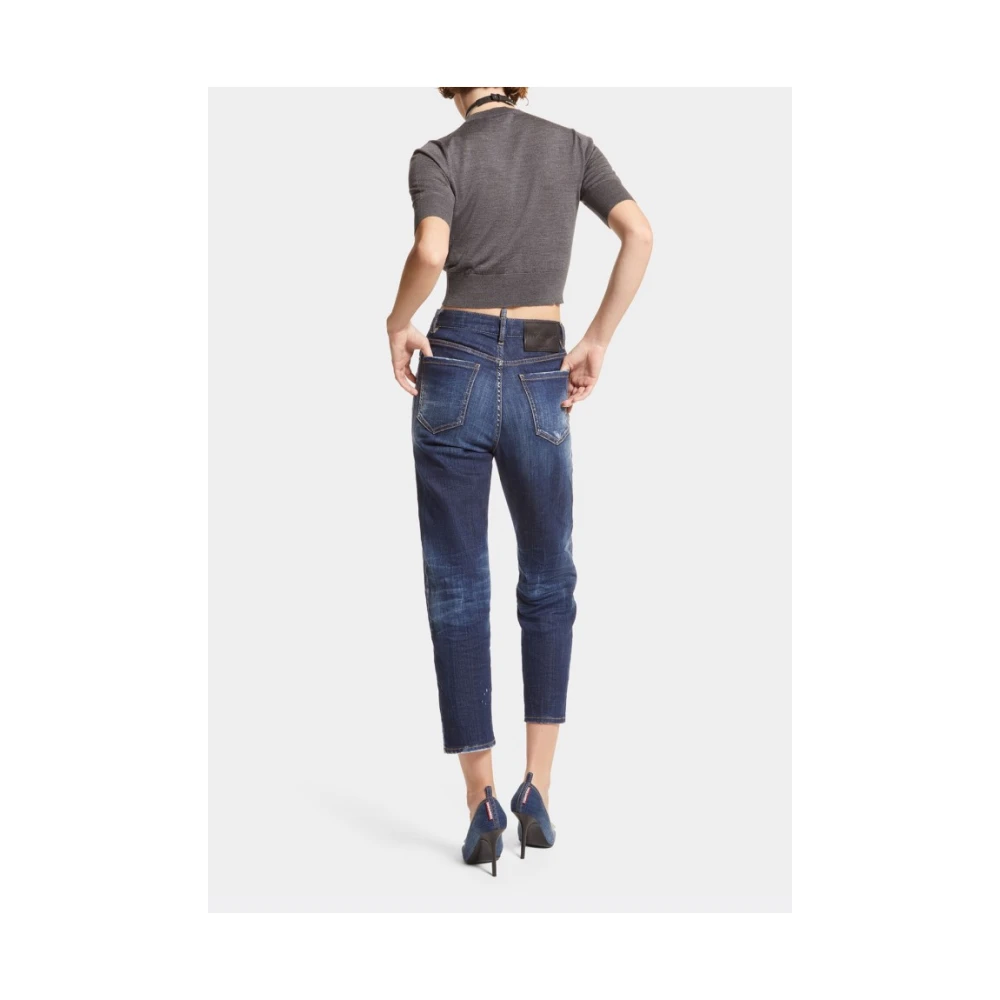 Dsquared2 Versleten Boston Broek Blue Dames