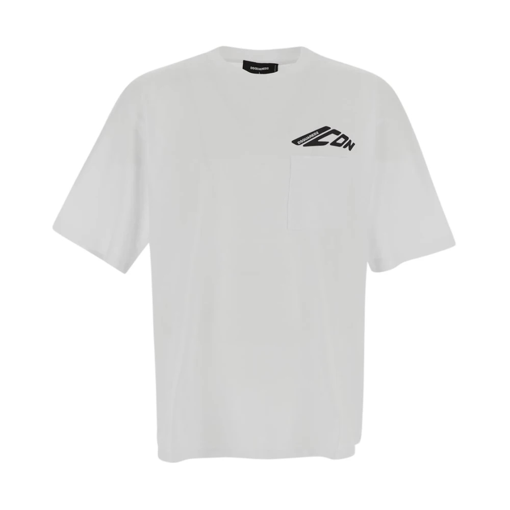 Dsquared2 Logo Tee Casual Wear Fashion Shirt White Heren