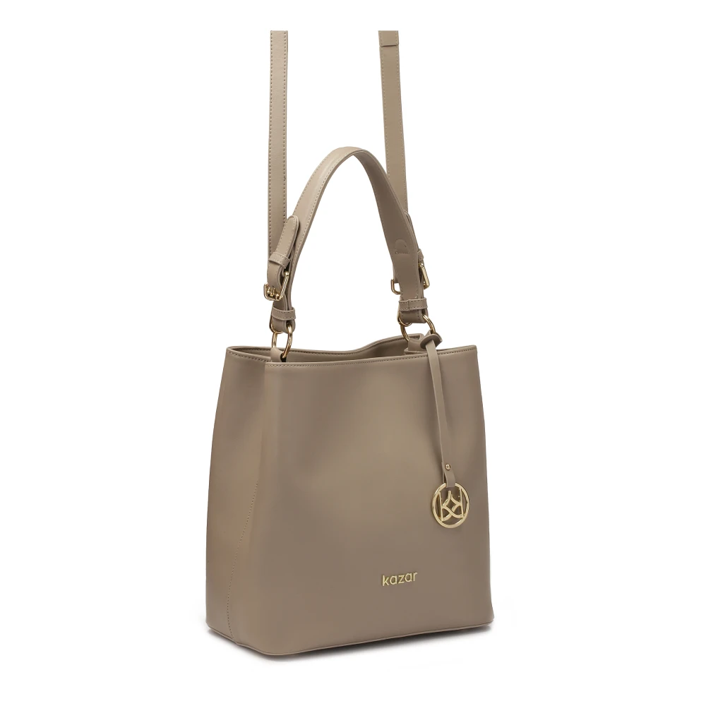 Kazar Leren handtas in taupe kleur Beige Dames