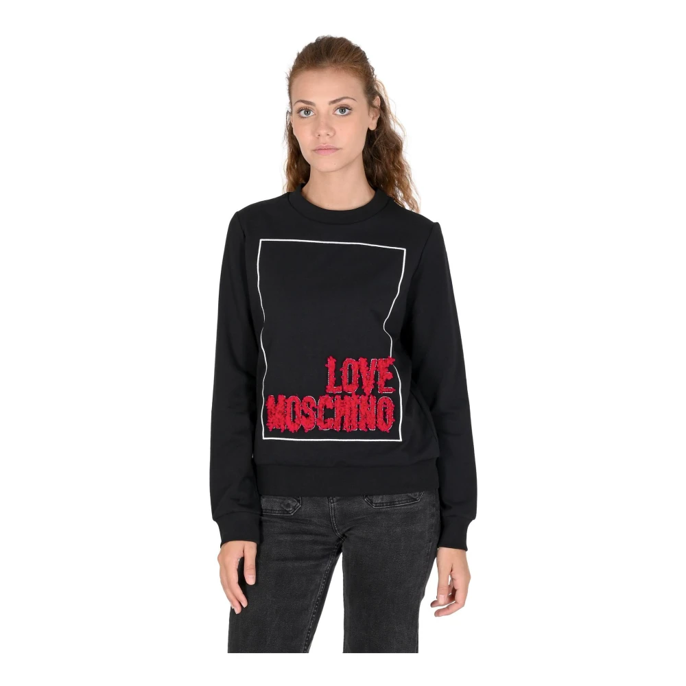 Love Moschino Stijlvol Katoenmix Dames Sweatshirt Black Dames