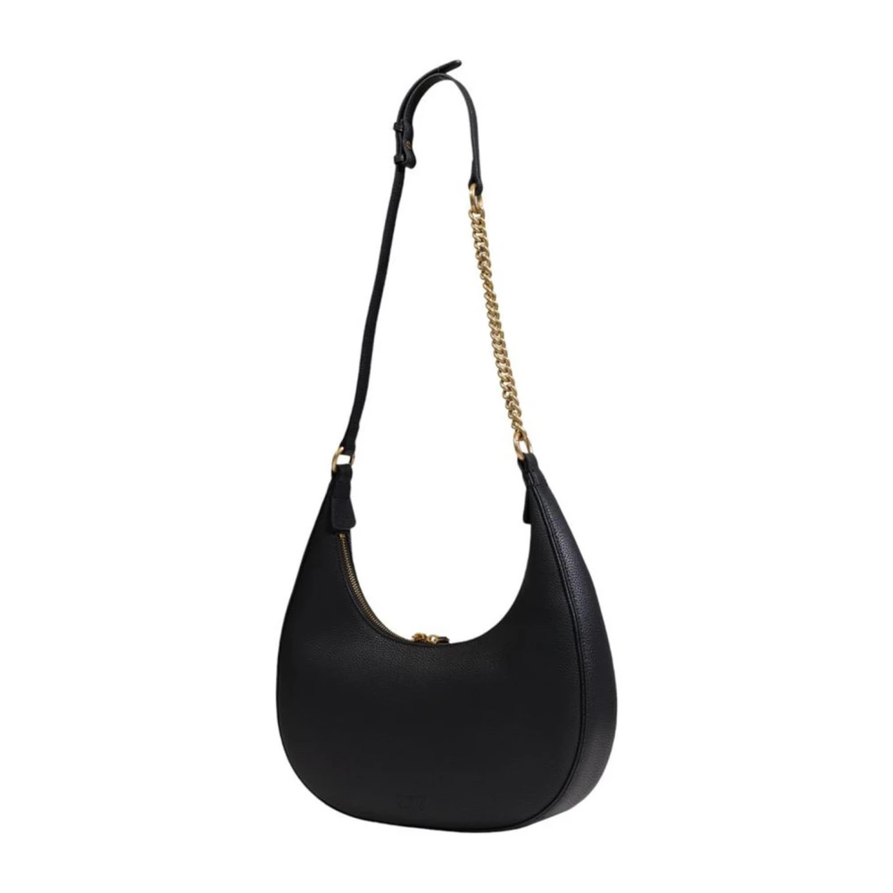 pinko Zwarte leren handtas Dames tassencollectie Black Dames