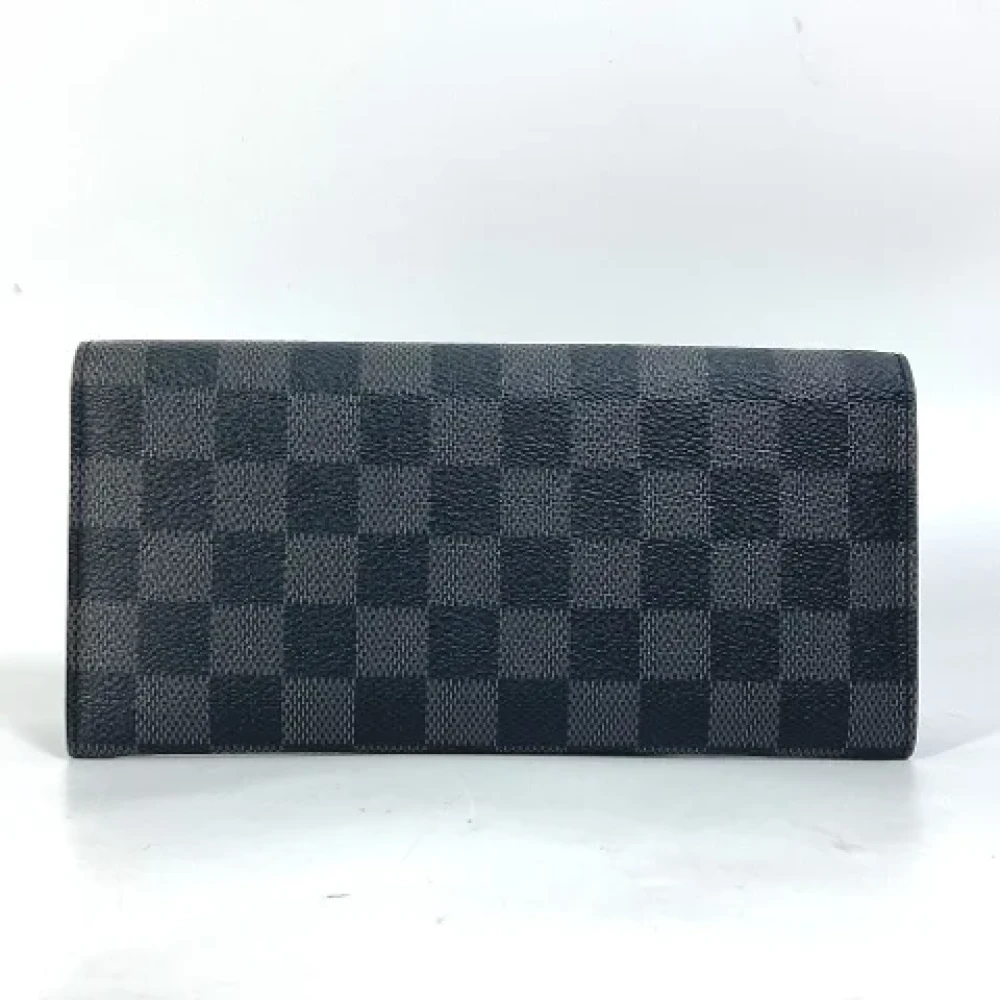 Louis Vuitton Vintage Pre-owned Cotton wallets Black Dames