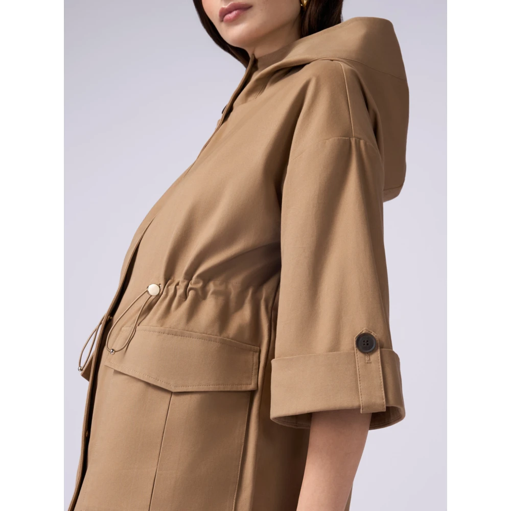 Oltre Parka van katoen met capuchon Beige Dames