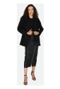 korte-zwarte-double-breasted-jas-met-logo-print