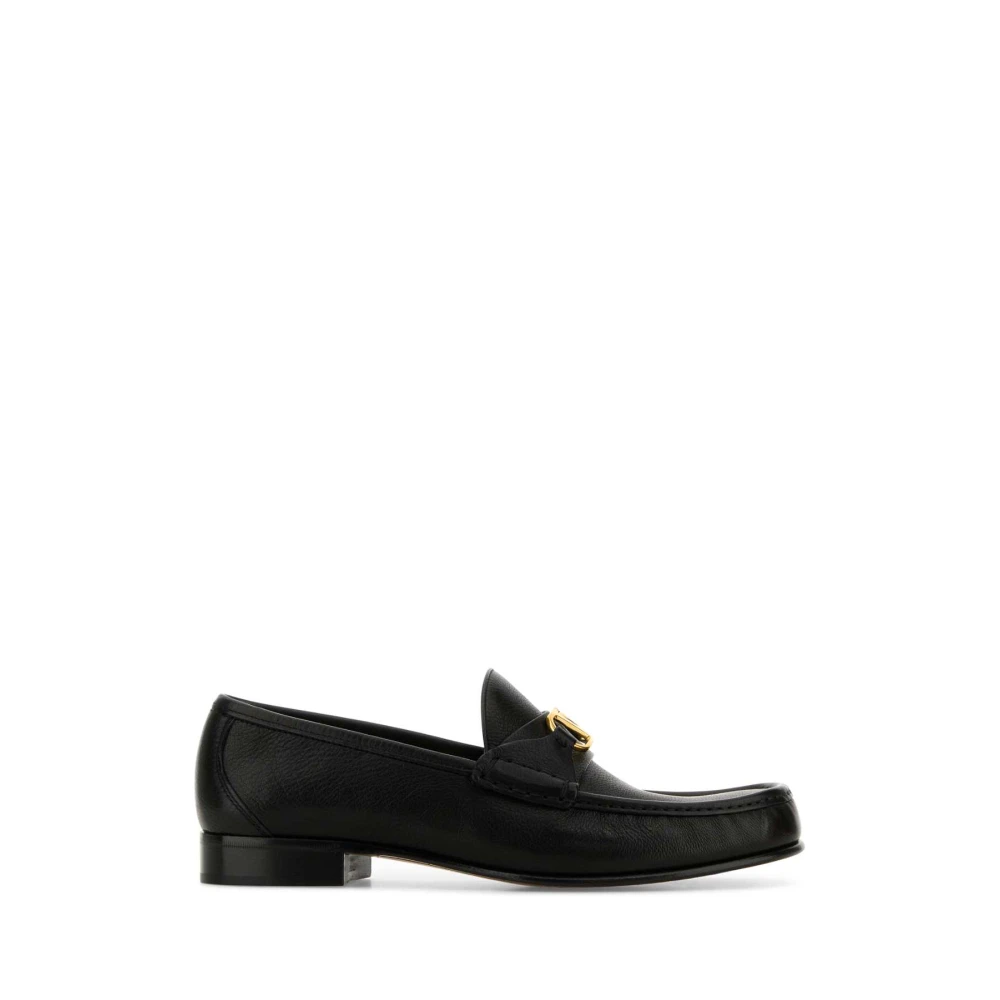 Valentino Garavani Black Calf Leather Bos Taurus Slip-On Loafers - EU42/US9 - Image 2