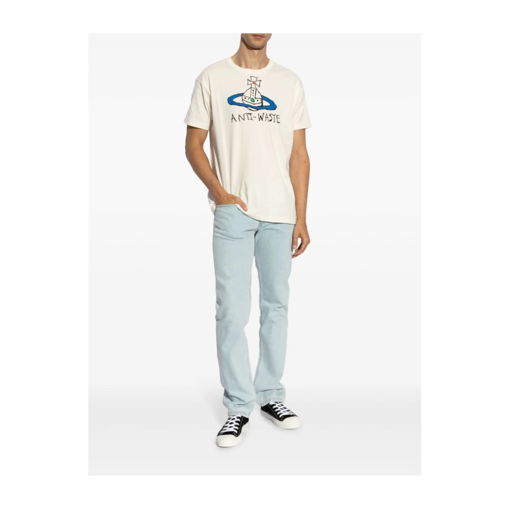 Vivienne Westwood Logo Print Katoenen T-shirts en Polo's White Heren