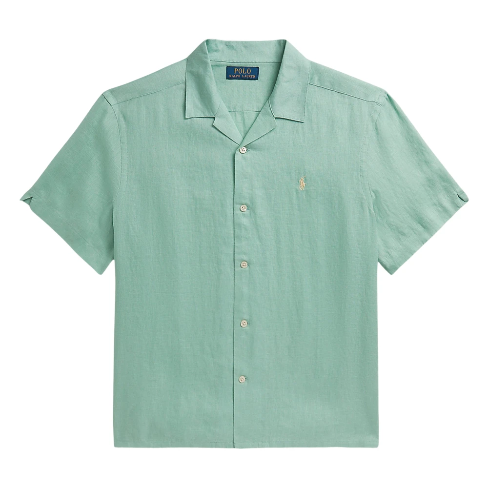 Ralph Lauren Boys Green Kids Shirts, 8 Y, Linen Logo Shirt