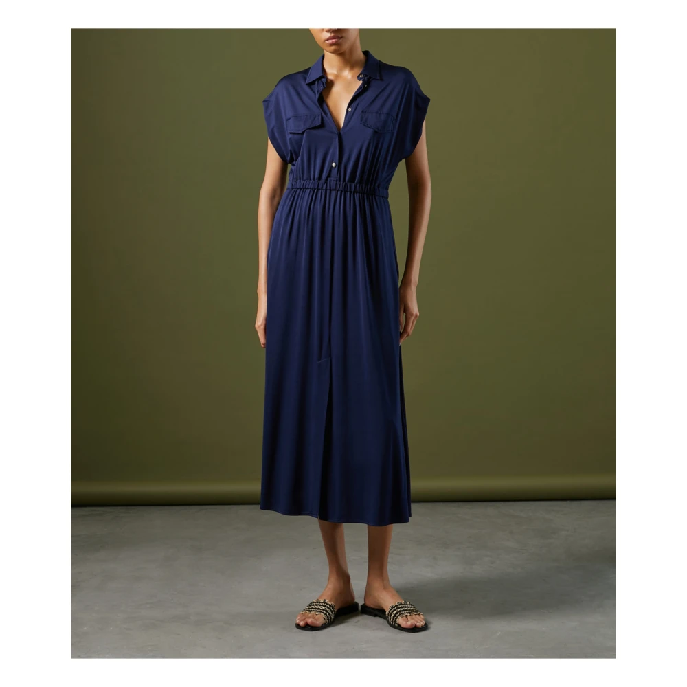 Pennyblack Jersey Pique Jurk Blue Dames