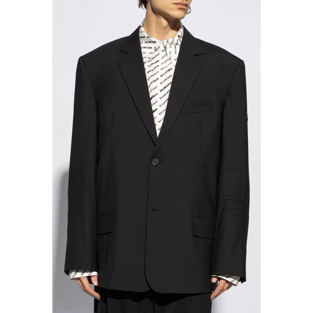 Balenciaga Blazer met open revers Black Heren