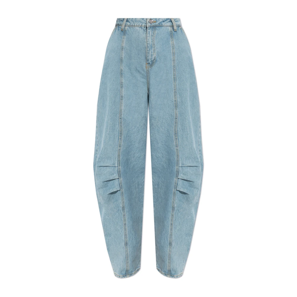 Rotate Birger Christensen Jeans met Stiksels op de Pijpen Blue Dames