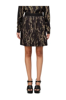 Chain Print Pleated Mini Skirt