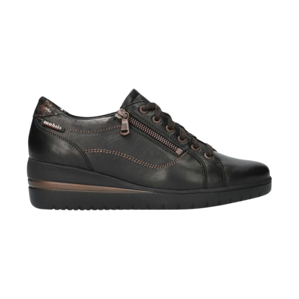 Mephisto Patsy Dames Sneaker Leer Brede Pasvorm Dames Schoenen Zwart
