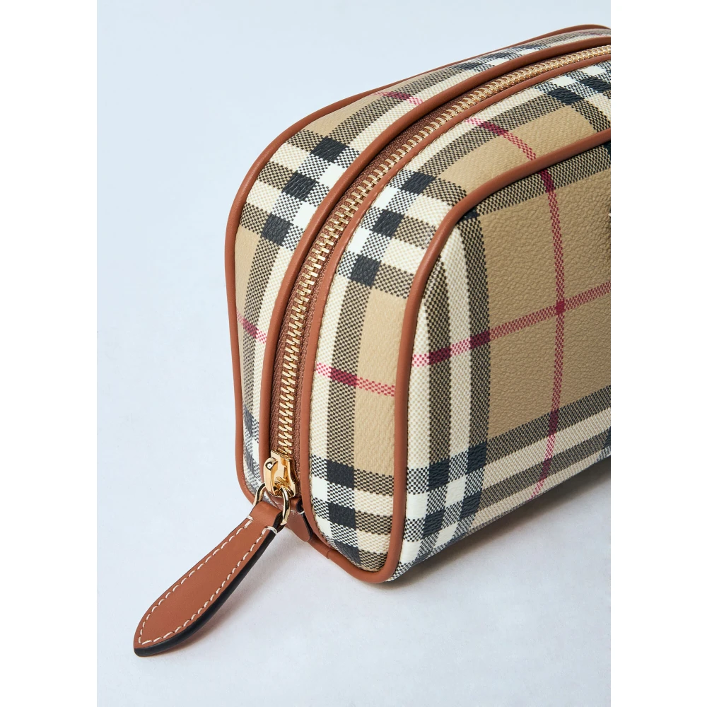 Burberry Geruite Reispouch Beige Dames