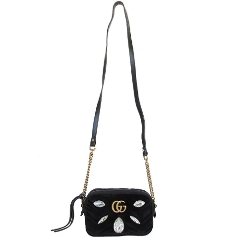 Gucci Vintage Pre-owned Velvet gucci-bags Black Dames