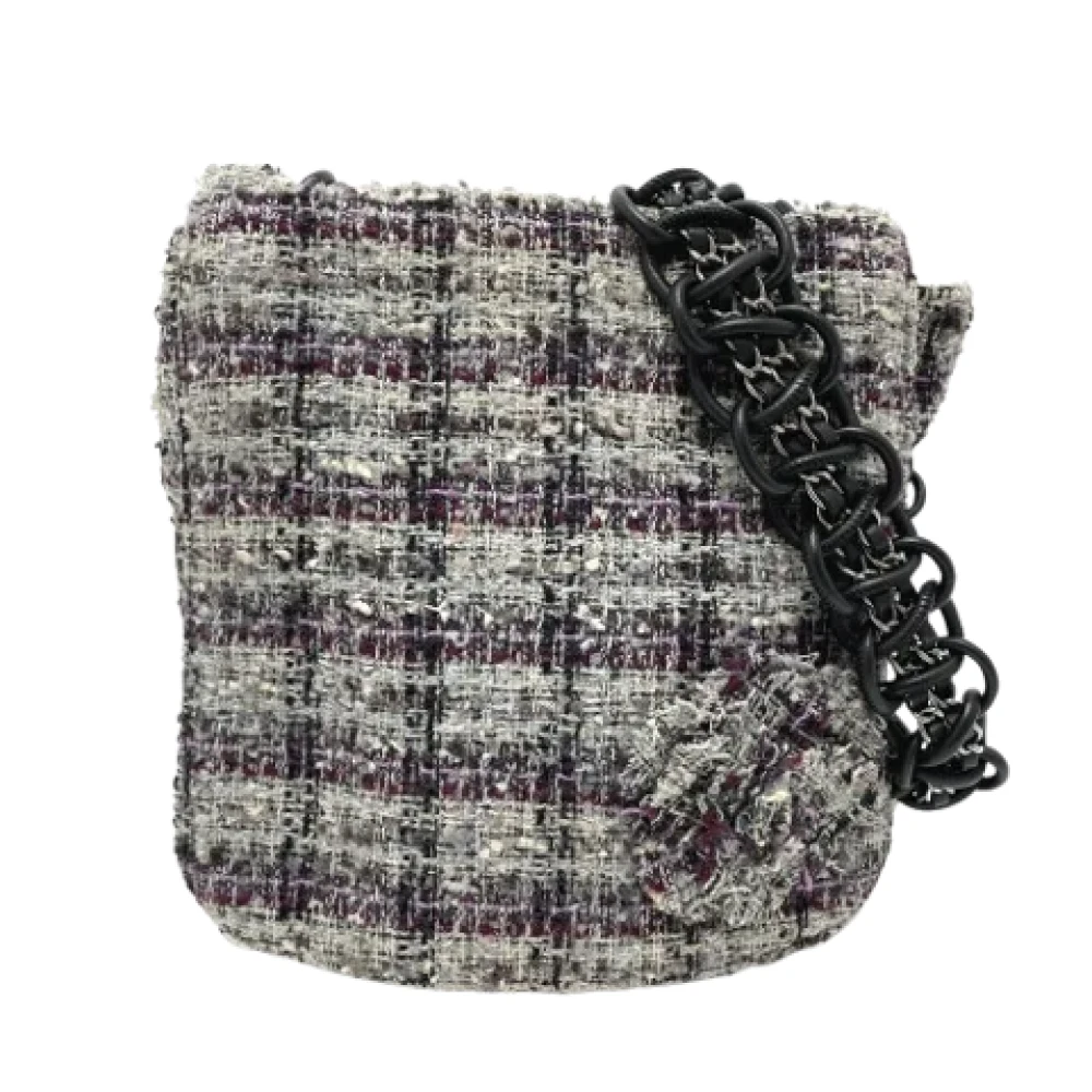 Chanel Vintage Pre-owned Fabric chanel-bags Gray Dames