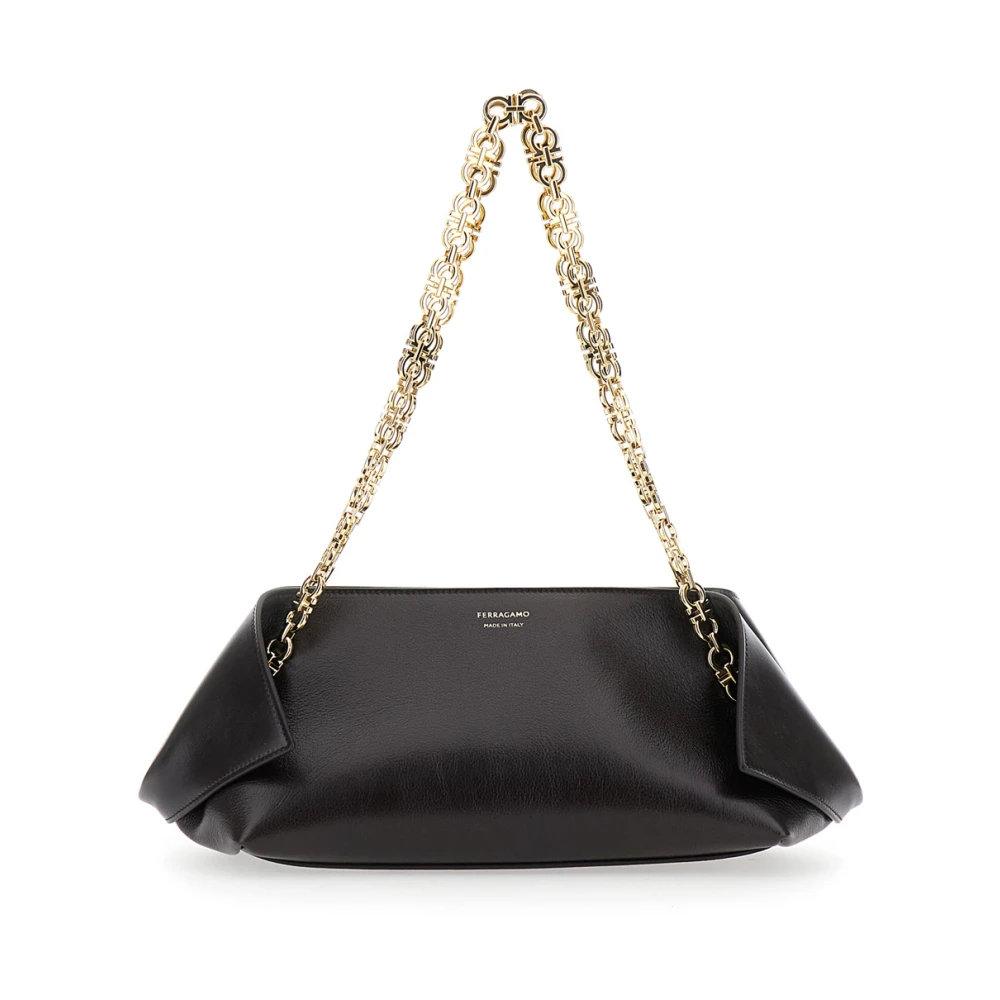 Ferragamo Women's Brown Shoulder Bags, One Size, Leather Shoulder Bag With Logo