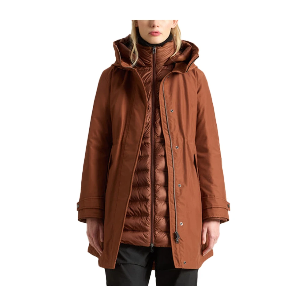 Woolrich 3-in-1 Parka Katoenen Jas Brown Dames