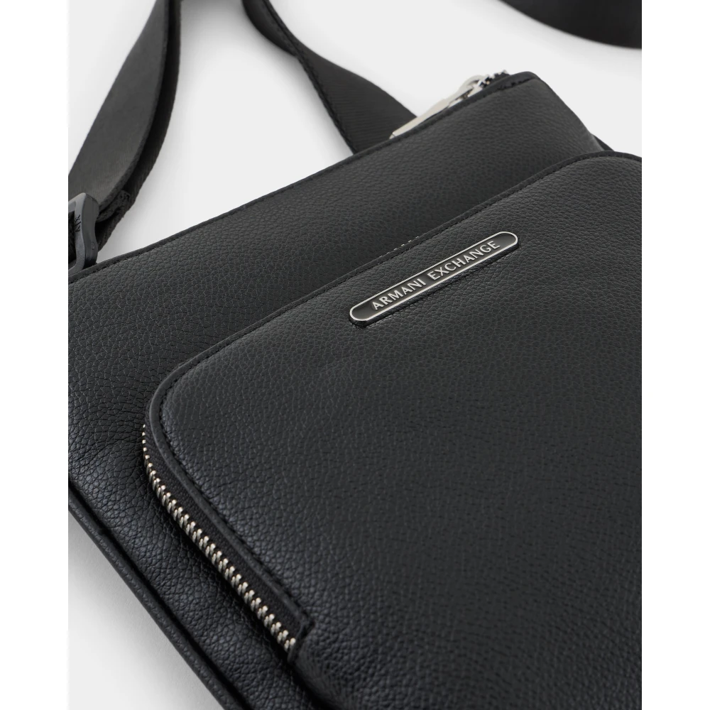 Armani Exchange Zwarte Eco-Leren Schoudertas Black Heren