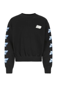Schwarzes Baumwoll übergroße Sweatshirt
