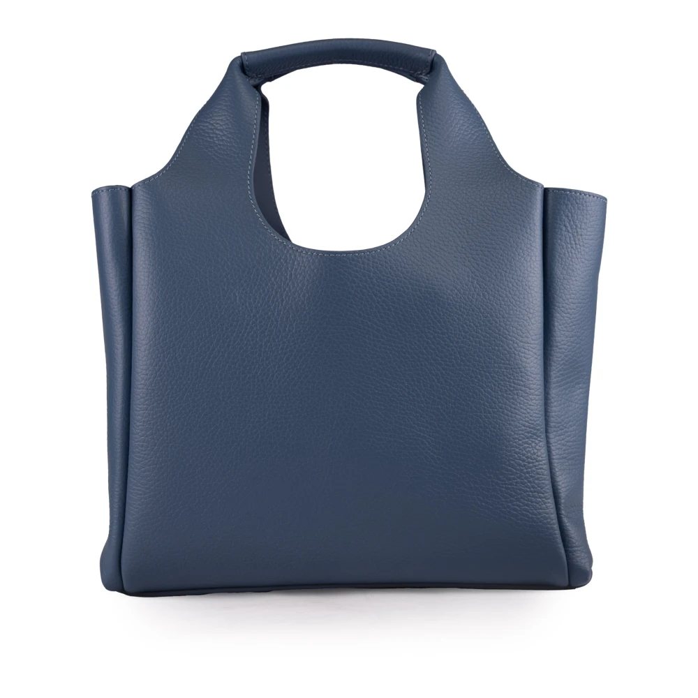 Hogan Blauwe leren shopper tas met interne zakken Blue Dames
