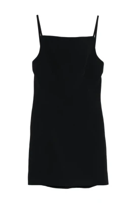 Sliced Mini Dress in Crepe Cady